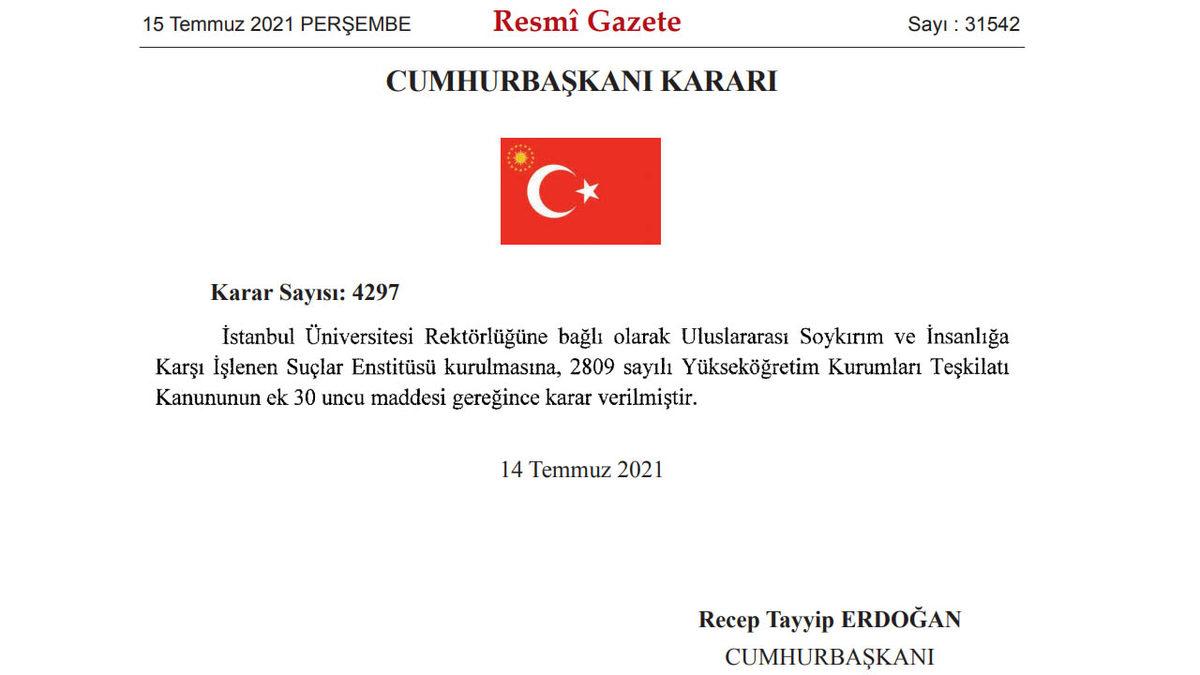 İstanbul Üniversitesi’nde ’Soykırım ve İnsanlık Suçları’ Enstitüsü Kuruldu