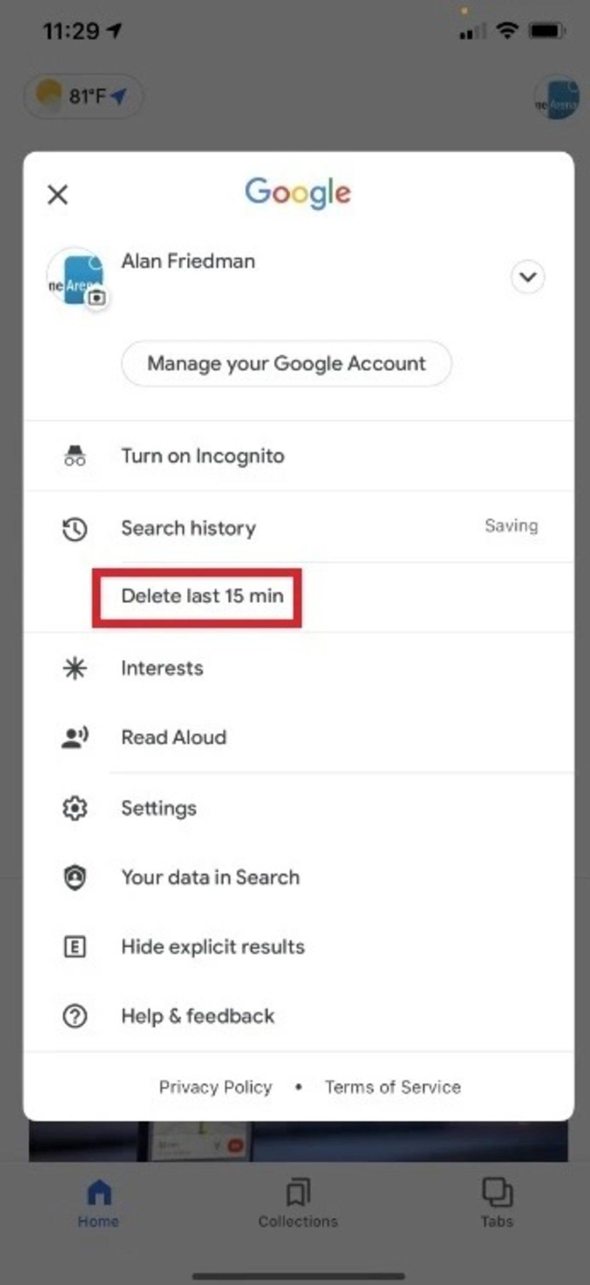 iPhone Kullanıcıları, 15 Dakikalık ’Google’ Geçmişini Silebilecekler