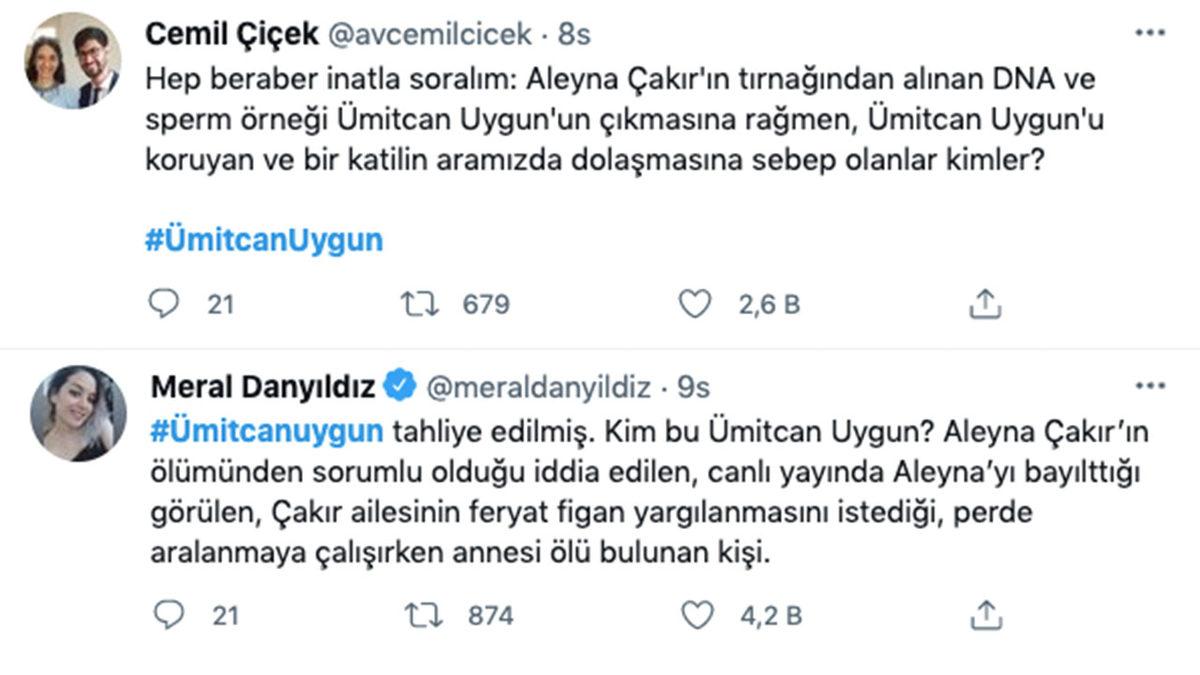 Aleyna Çakır Cinayetinin Baş Şüphelisi Ümitcan Uygun Tahliye Edildi: Twitter’da Tepkiler Büyüyor