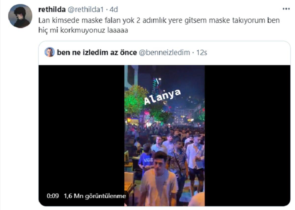 Yeni Dalga Çok Yakın: Alanya’daki Maskesiz Kalabalıkların Yer Aldığı Viral Videoya Twitter’dan Gelen Tepkiler