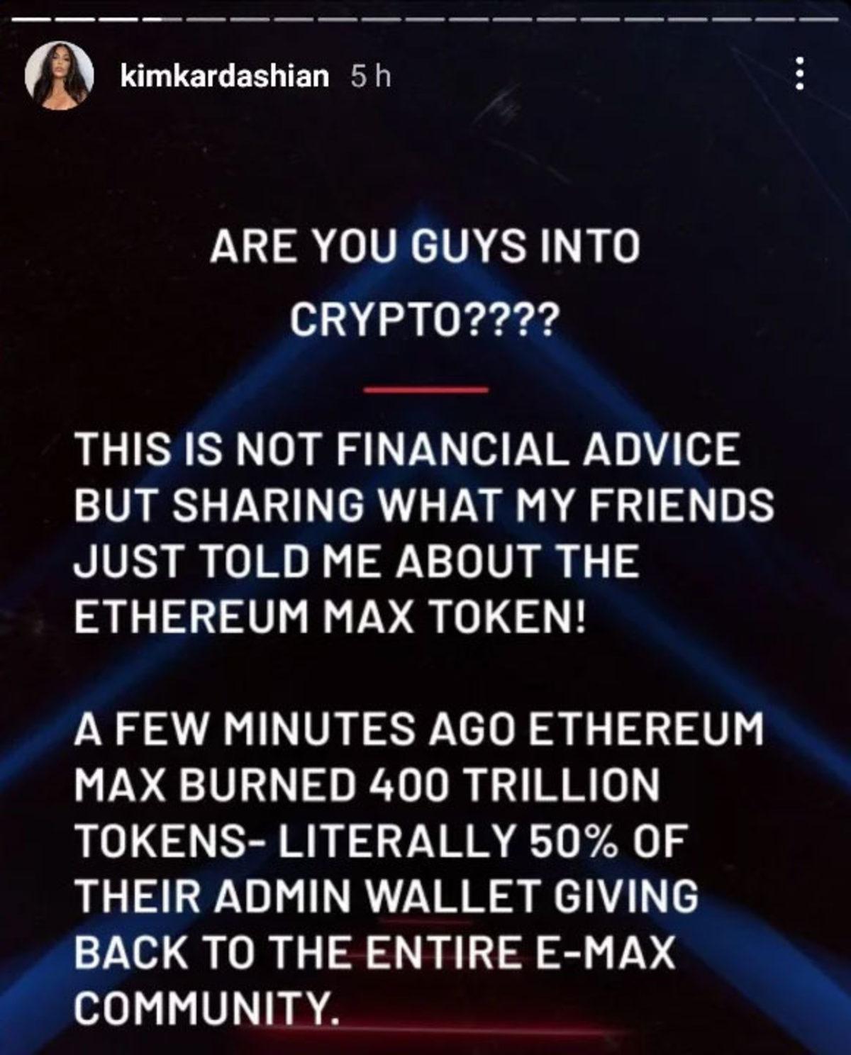 Kim Kardashian, Instagram’da Kripto Para Reklamı Yaptığı İçin Para Cezası Aldı (Kulağını Çekseydiniz Daha Çok Etkilerdi)