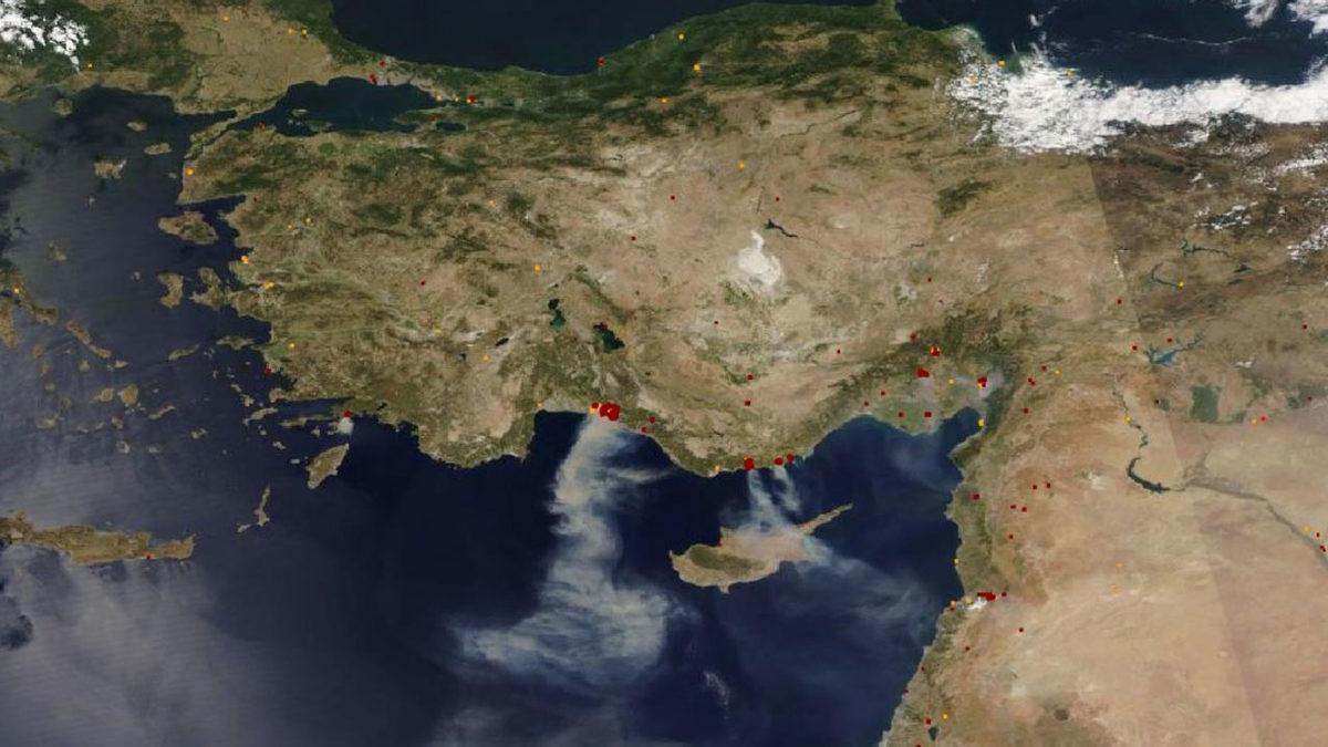 Manavgat ve Mersin’deki Orman Yangınları, NASA Uyduları Tarafından Böyle Görüntülendi