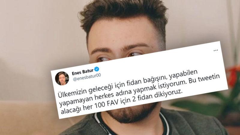 Enes Batur’un ’Her 100 Beğeniye 2 Fidan’ Kampanyası Yoğun Tepki Topladı