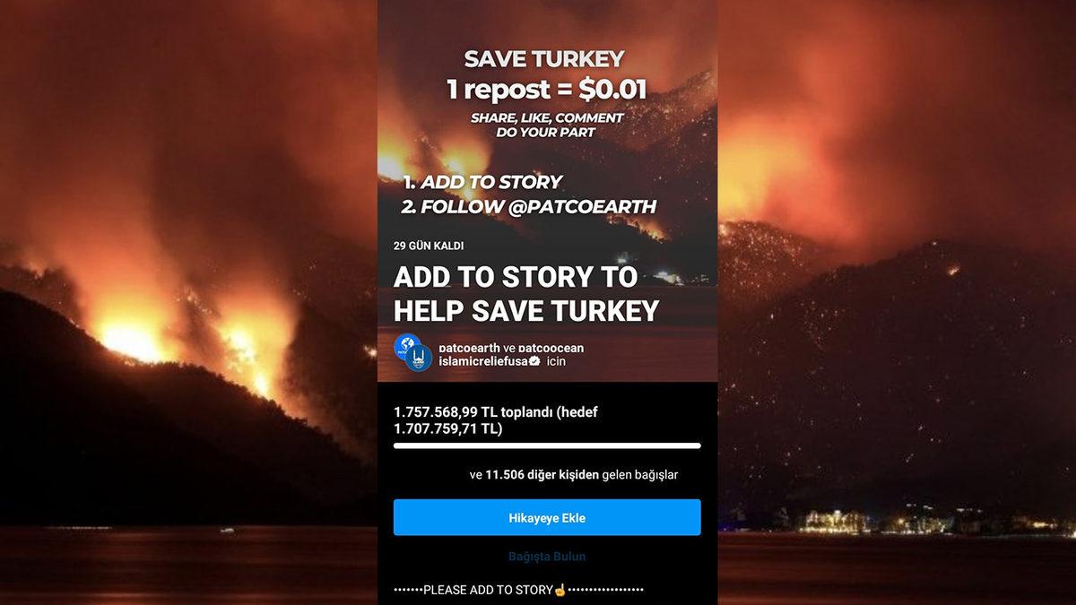 Instagram’da Türkiye’deki Yangınlar İçin Yapılan Bağış Kampanyası Gerçek Değil: İşte Nedenleri