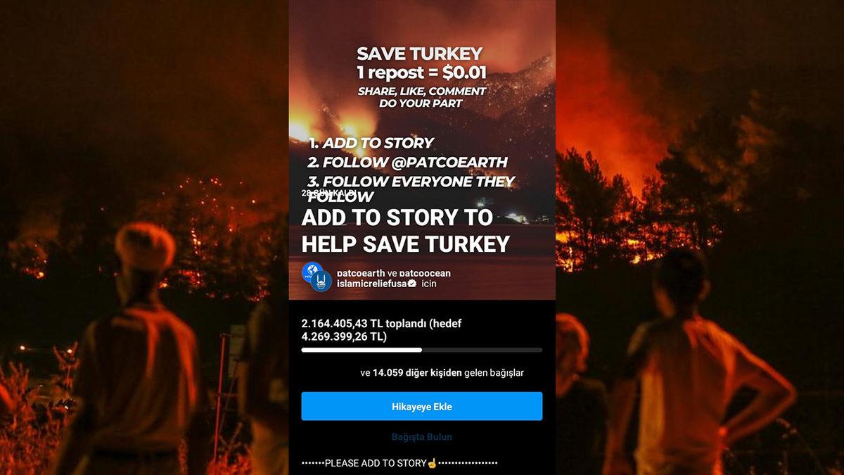 Instagram’da Türkiye’deki Yangınlar İçin Yapılan Bağış Kampanyası Gerçek Değil: İşte Nedenleri