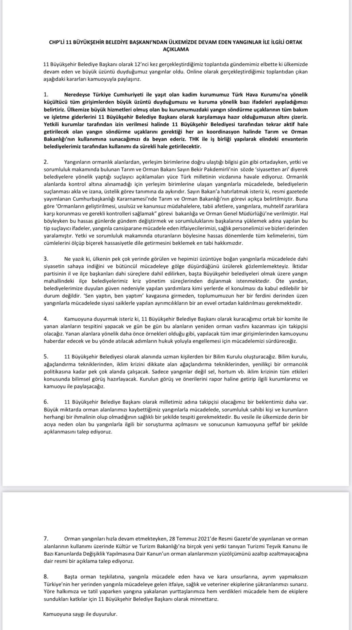 CHP’li 11 Büyükşehir Belediyesi, THK’nın Yangın Söndürme Uçaklarını Yeniden Çalıştırmak İçin Gönüllü Oldu