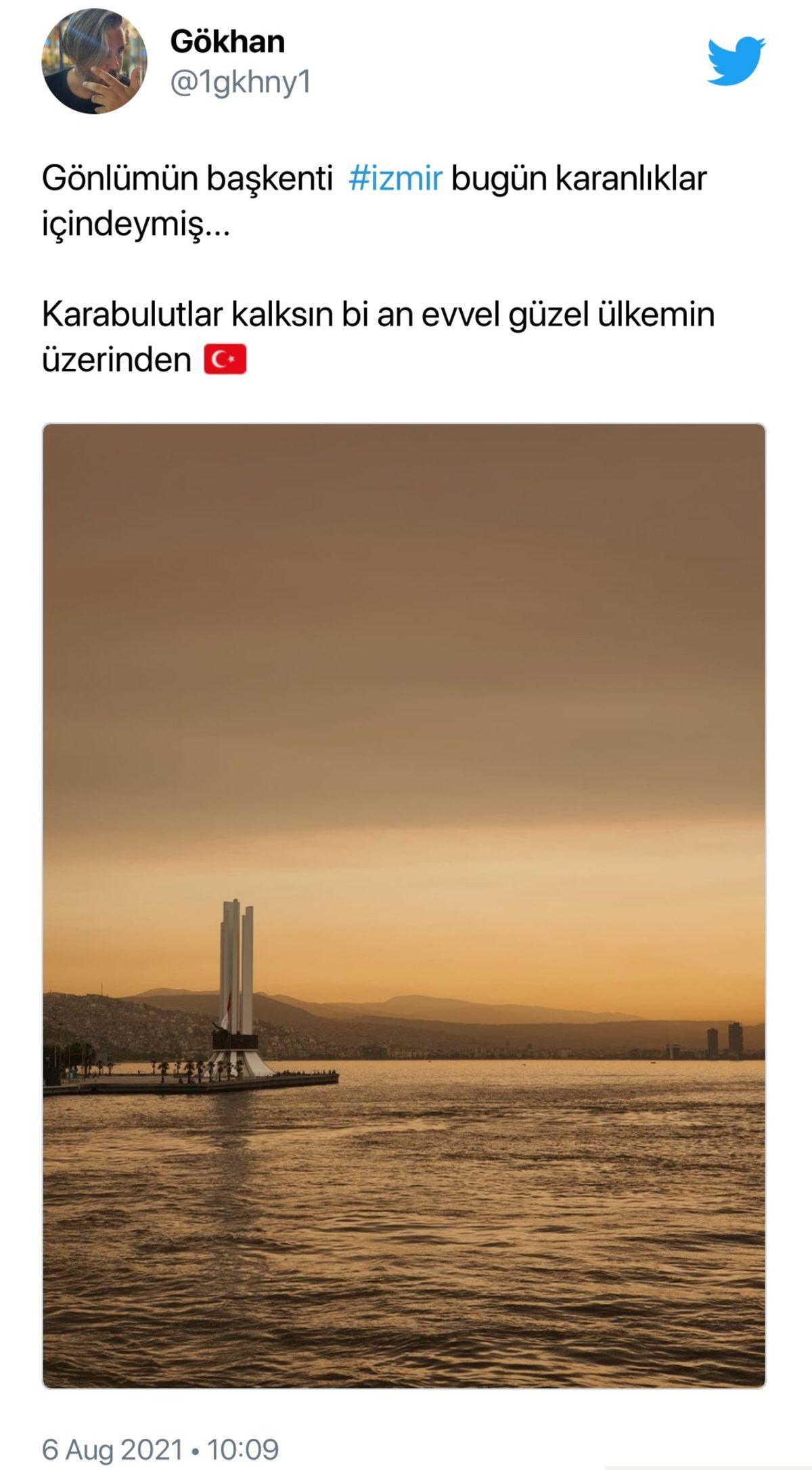 İzmir’e ‘Netflix Efekti’ Geldi: Yangın Dumanlarının Sapsarı Yaptığı Gökyüzünün Ürküten Fotoğrafları