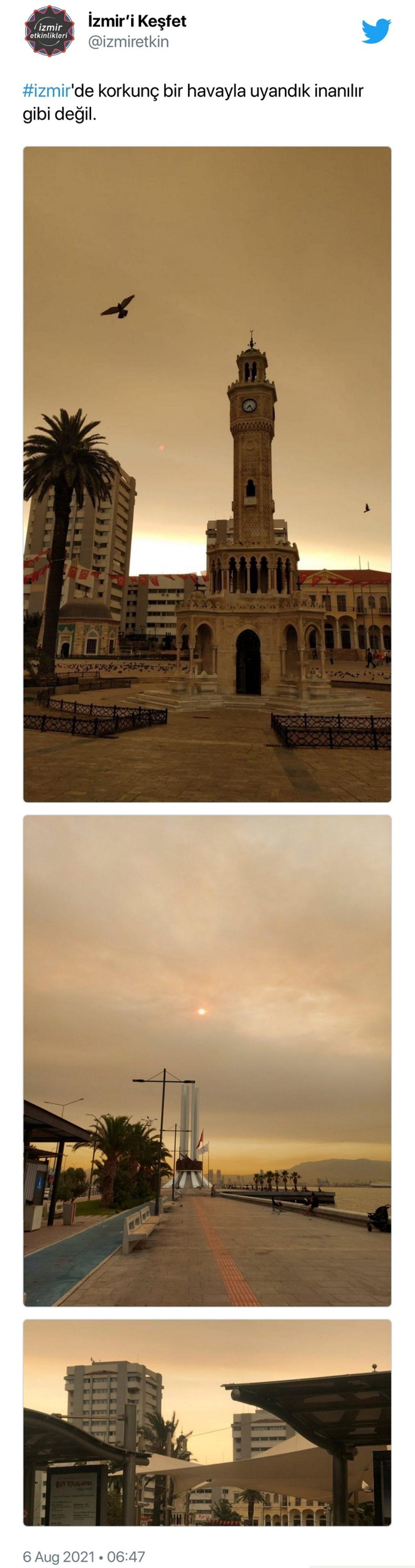 İzmir’e ‘Netflix Efekti’ Geldi: Yangın Dumanlarının Sapsarı Yaptığı Gökyüzünün Ürküten Fotoğrafları