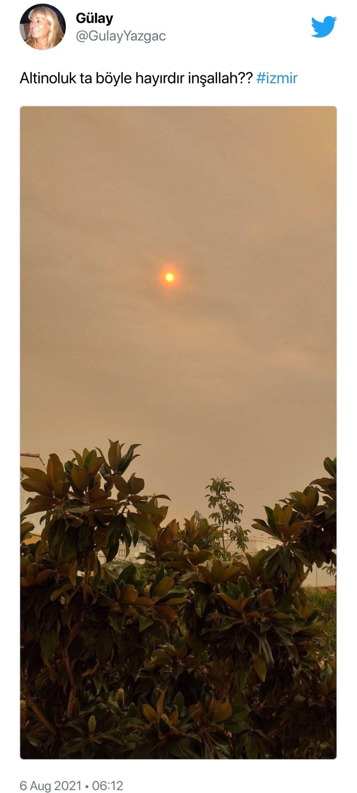 İzmir’e ‘Netflix Efekti’ Geldi: Yangın Dumanlarının Sapsarı Yaptığı Gökyüzünün Ürküten Fotoğrafları