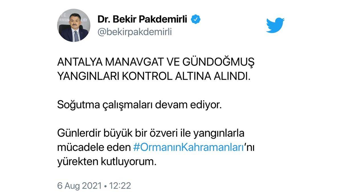SON DAKİKA: Manavgat’taki Yangının Kontrol Altına Alındığı Açıklandı