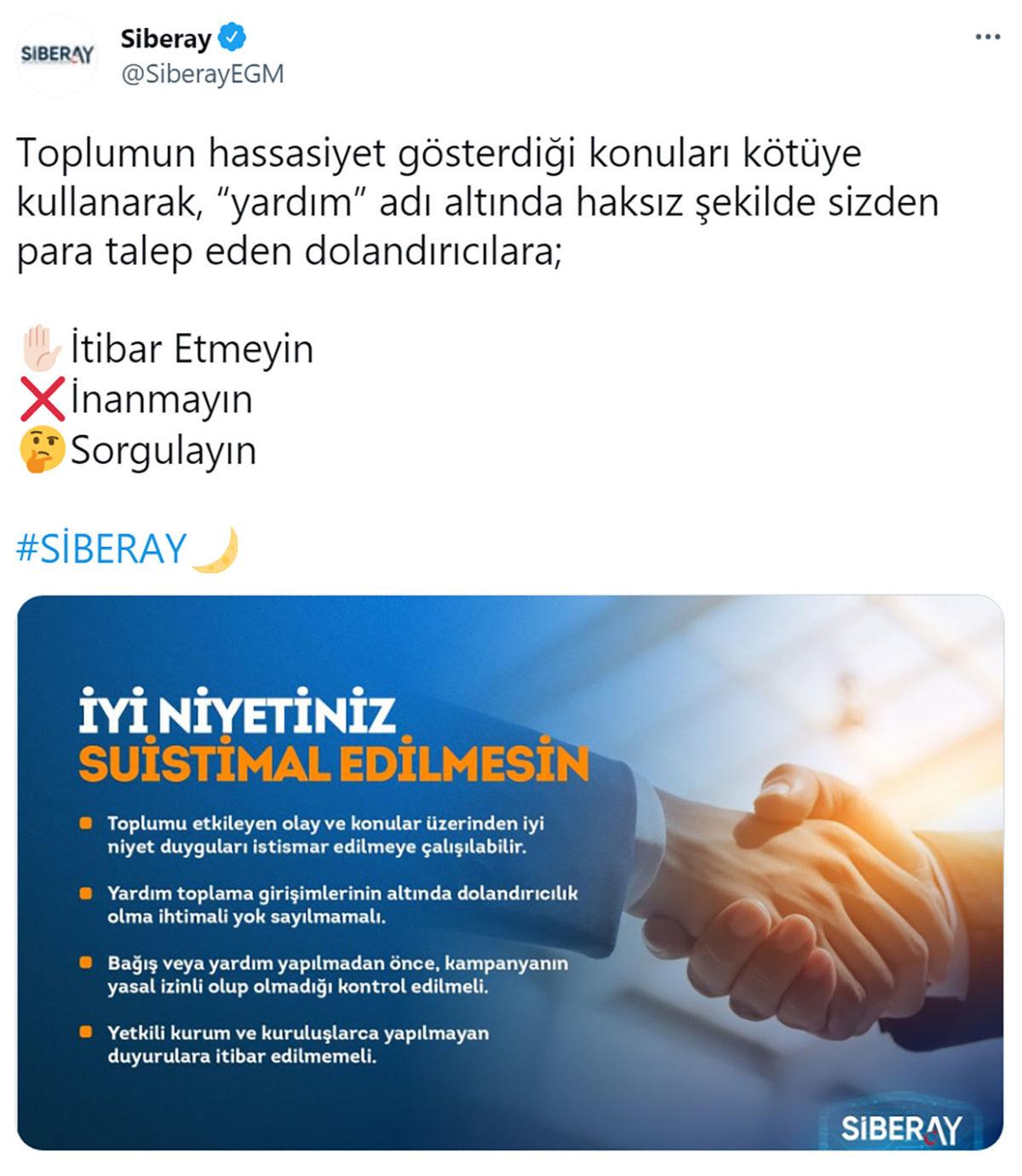 Emniyet Genel Müdürlüğü’nden Yardım Kampanyalarına Dair Önemli Uyarı