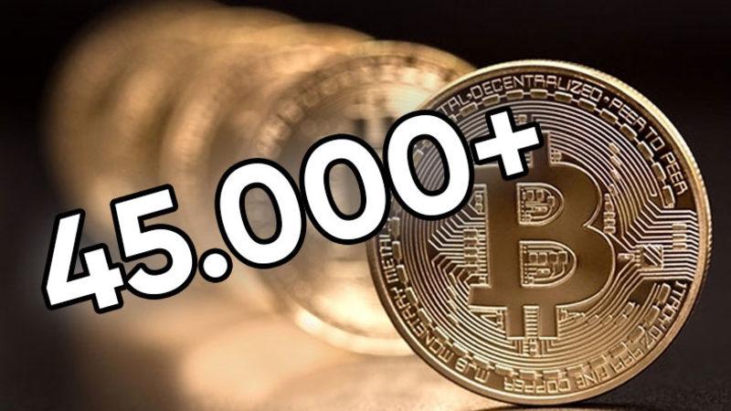 Bitcoin, Mayıs Ayından Bu Yana İlk Kez 45 Bin Doların Üstüne Çıktı