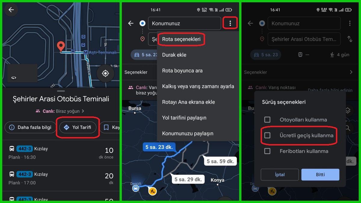 Google Haritalar’da Ücretli Yollar Nasıl Kapatılır?