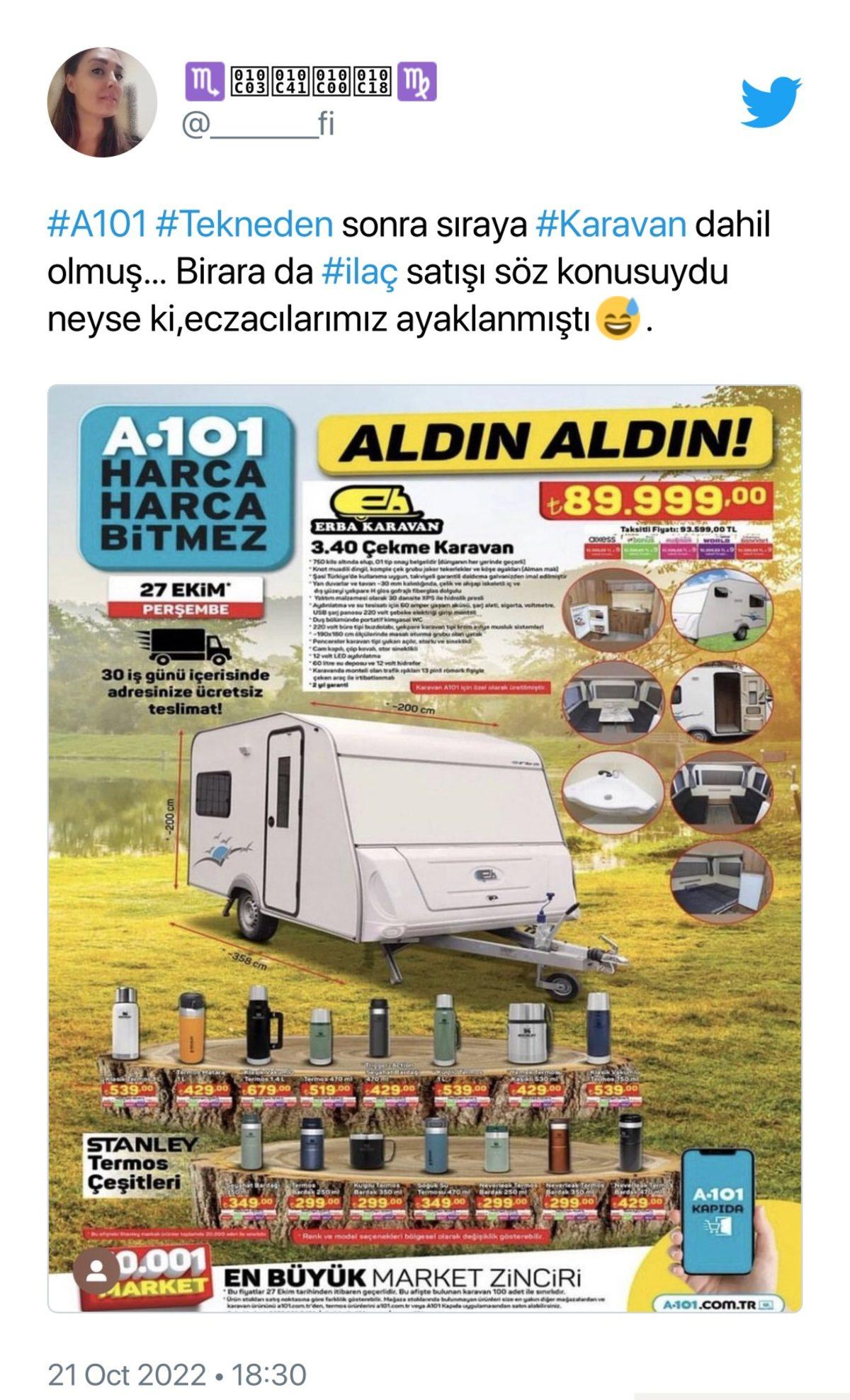 A101 Şimdi de ’Karavan’ Satacak: İşte Fiyatı, Özellikleri ve Sosyal Medyadan Gelen Tepkiler