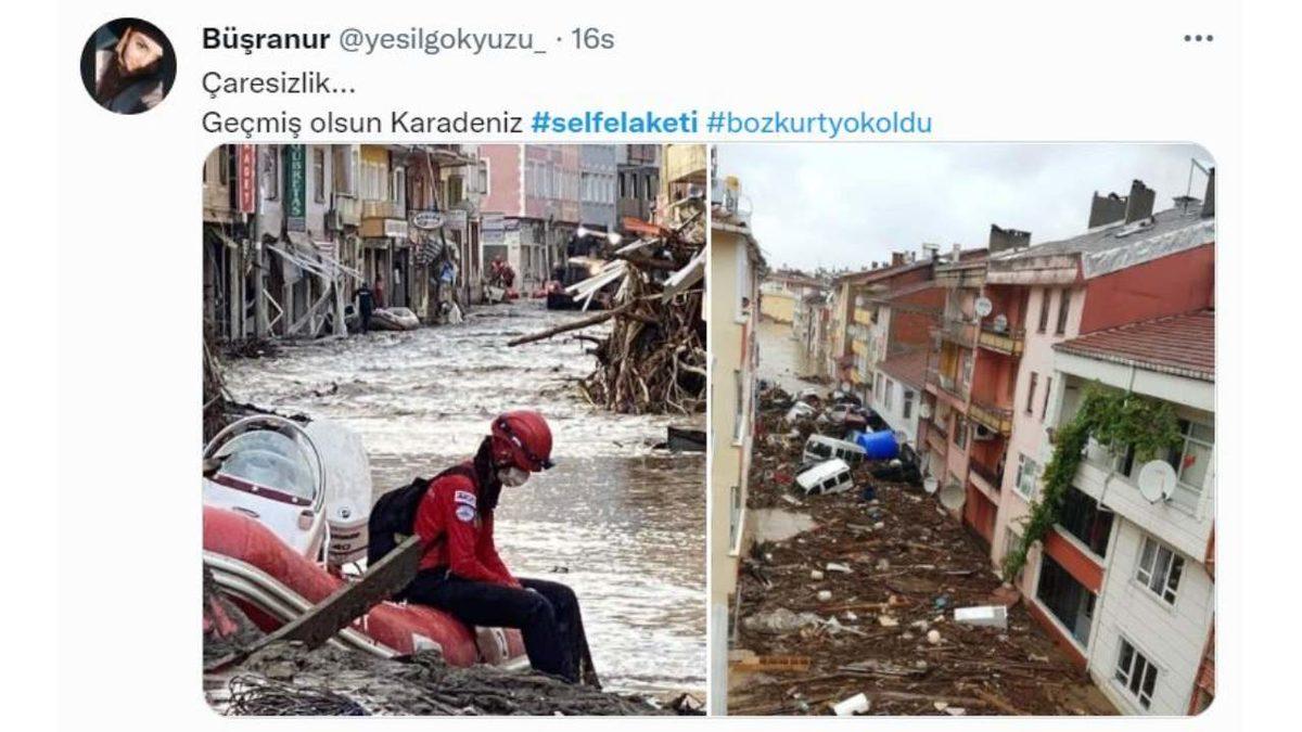Karadeniz’de Yaşanan Sel Felaketinin Boyutlarını Gösteren Sosyal Medya Paylaşımları