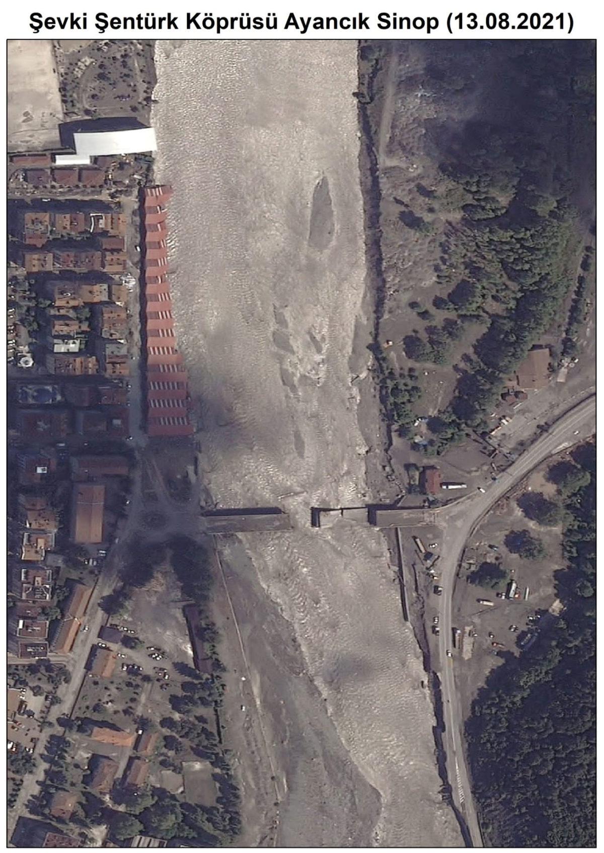 Göktürk-1 Uydusu, Karadeniz’deki Sel Felaketinin Boyutlarını Gözler Önüne Seren Fotoğraflar Gönderdi