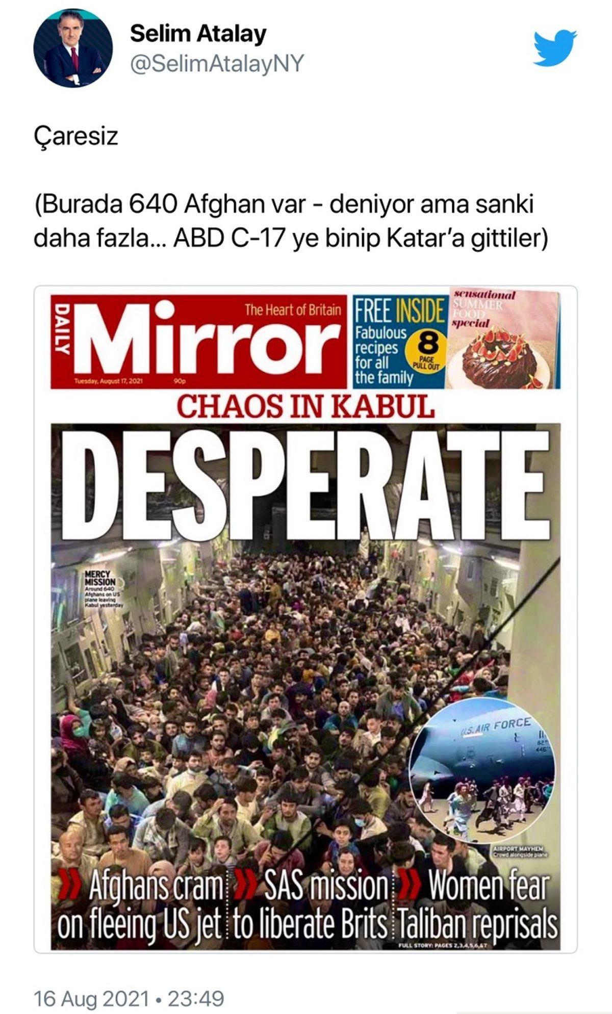 Taliban’dan Kaçan 640 Afgan’ın Tarihi Fotoğrafı Sosyal Medyanın Gündeminde