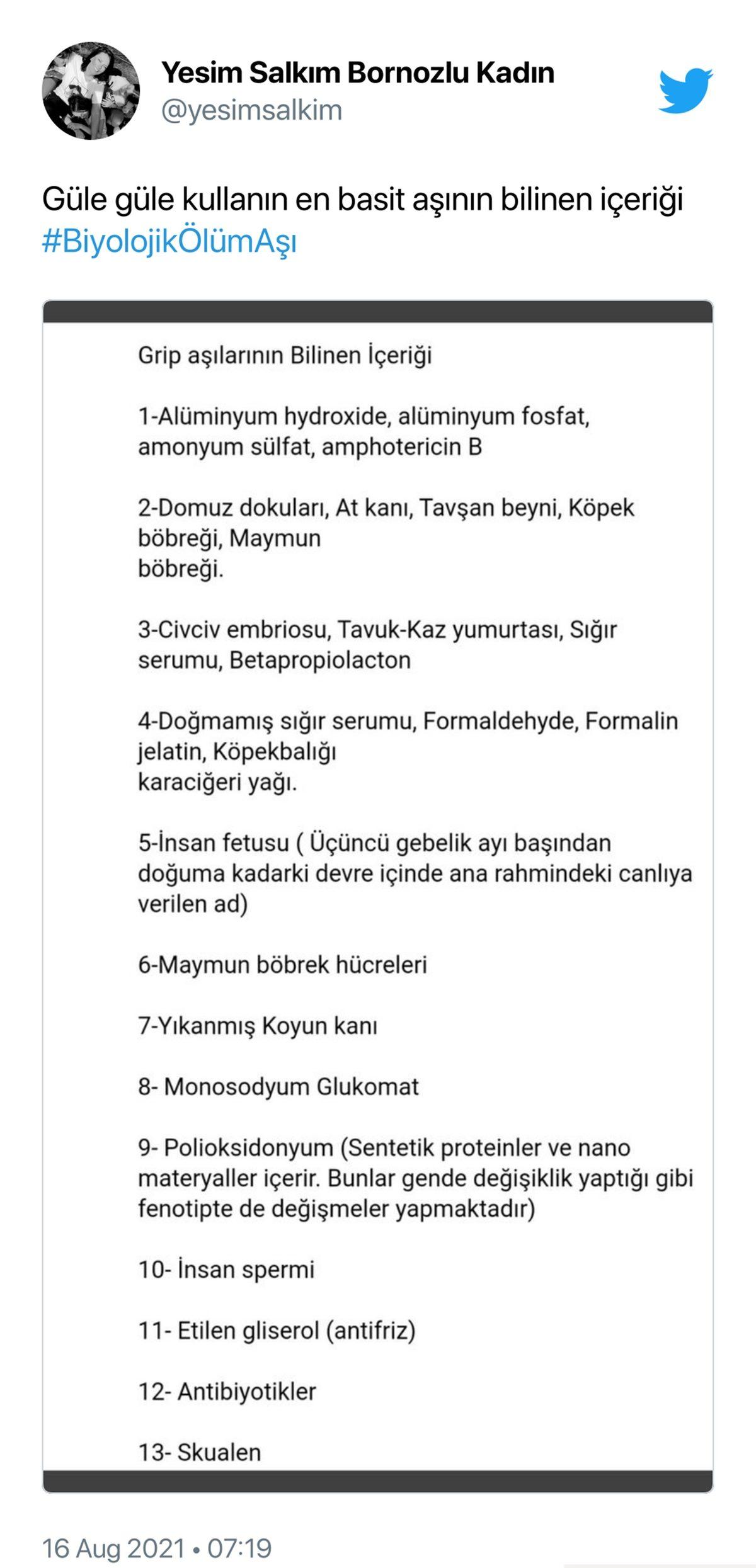 Aşıların İçinde ’Fetüs, Domuz, At Kanı Var’ Paylaşımı Yapan Yeşim Salkım Sosyal Medyanın Dilinde: Oturup Araştırıverin