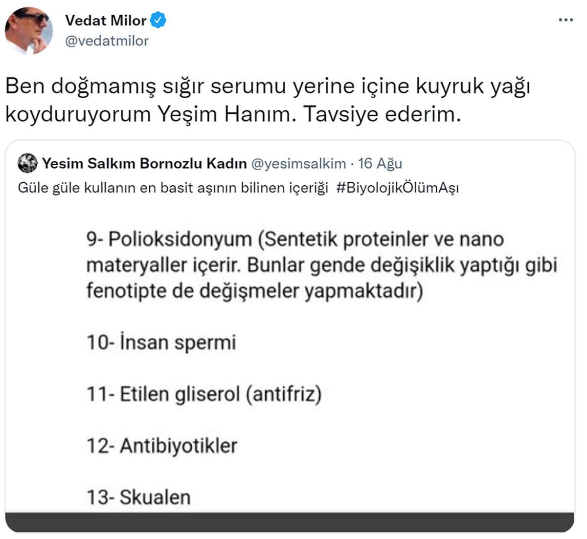 Aşıların İçinde ’Fetüs, Domuz, At Kanı Var’ Paylaşımı Yapan Yeşim Salkım Sosyal Medyanın Dilinde: Oturup Araştırıverin