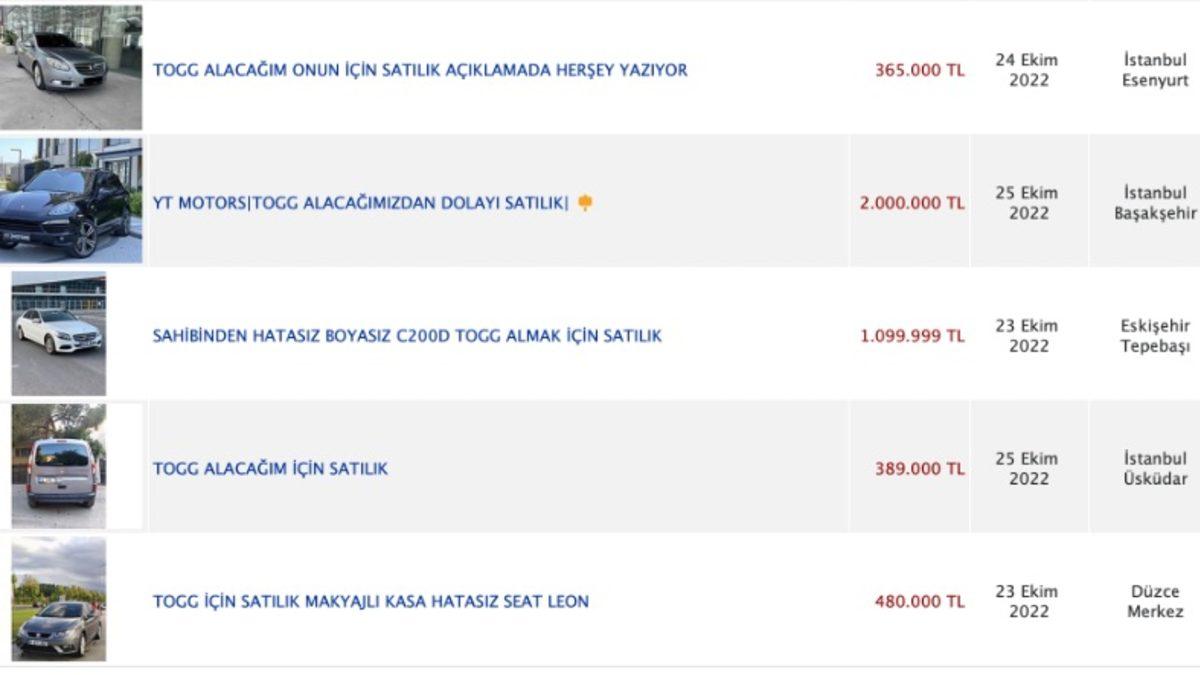 İlan Siteleri, Togg T10X İçin Arabasını Satanlarla Dolup Taşmaya Başladı: Kazandığı Çekiliş Sırasını Satanlar da Var!