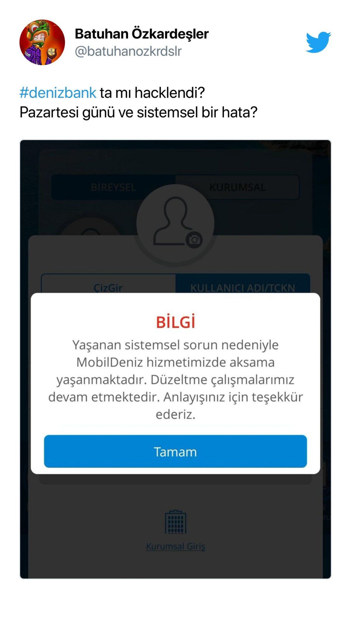 Denizbank’ın Mobil Uygulamasına Erişim Sorunları Yaşanıyor