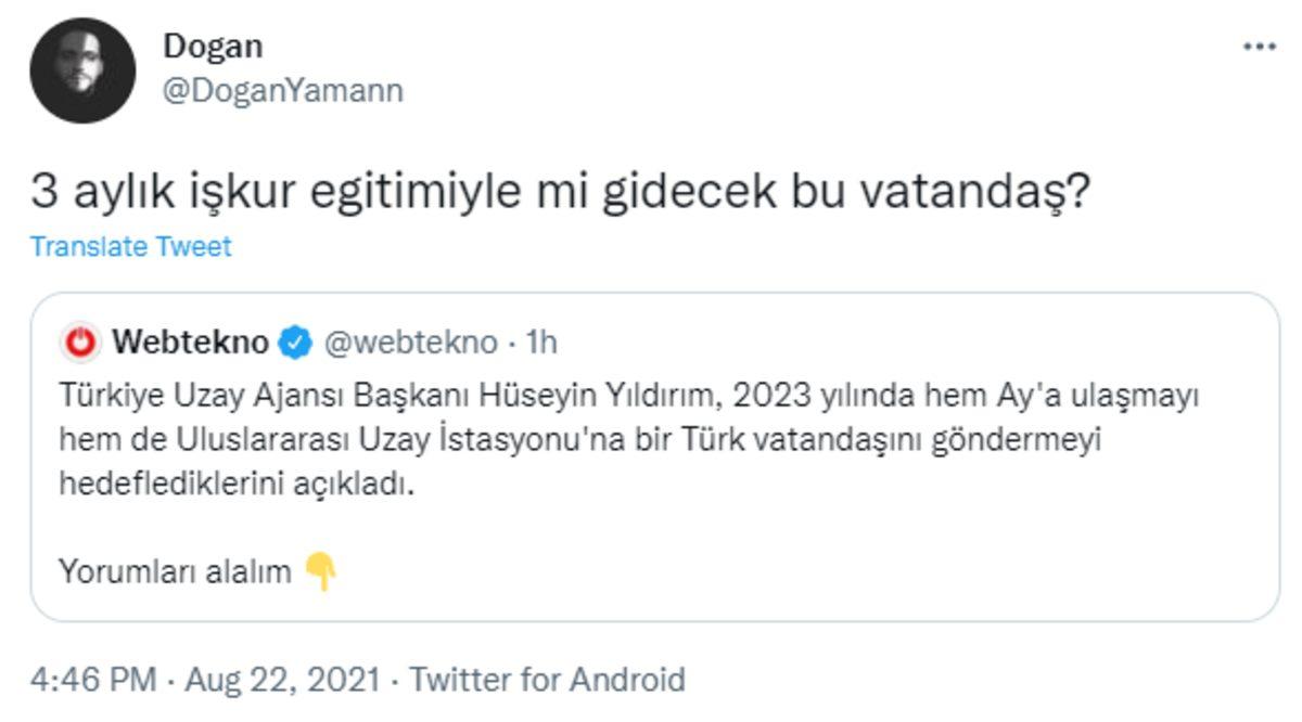 Türkiye Uzay Ajansı Başkanı: 2023’te Ay’a Çıkıp ISS’ye İnsan Göndereceğiz