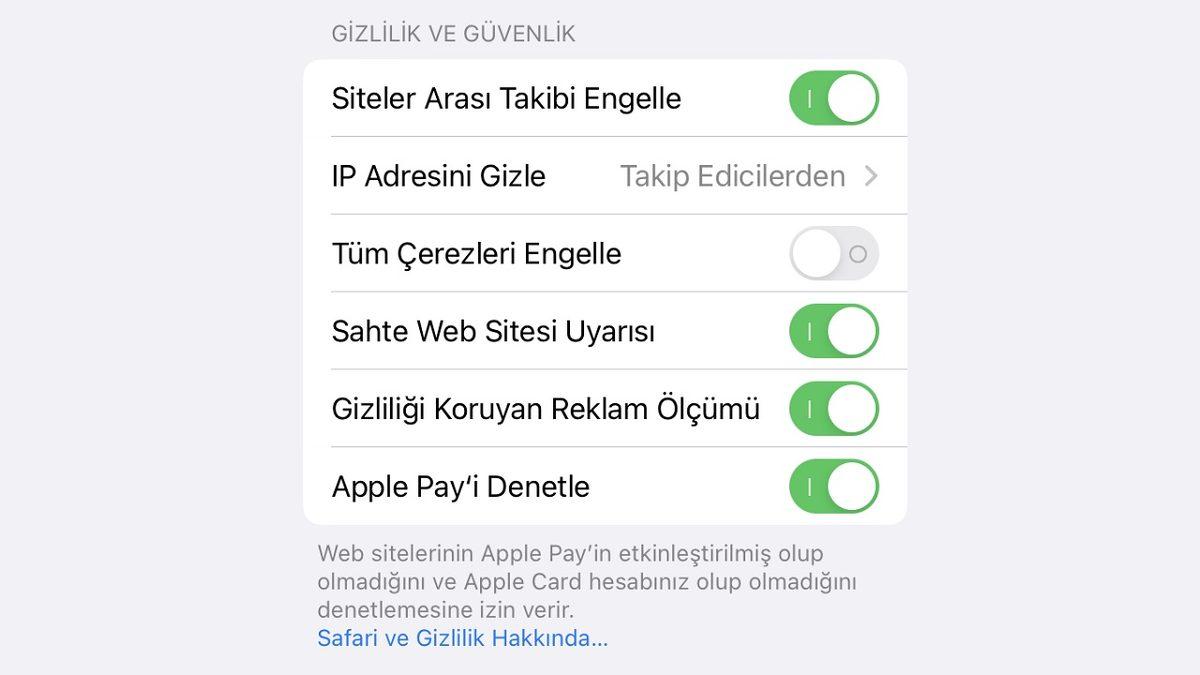 iPhone Safari Çerez Kullanımı Aktif Etme ve Engelleme Nasıl Yapılır?