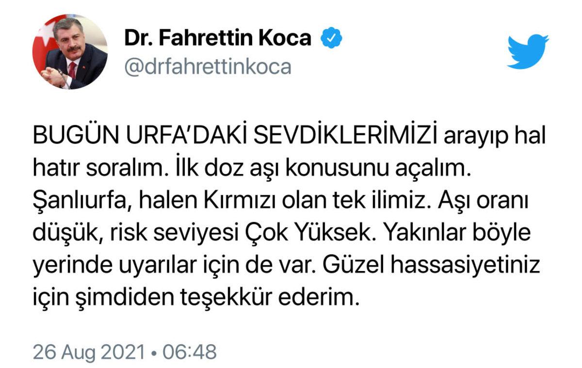 Fahrettin Koca’dan ‘Çok Yüksek Riskli’ Tek İl İçin İlginç Aşı Çağrısı: Sevdiklerinizi Arayın, Hal Hatır Sorun