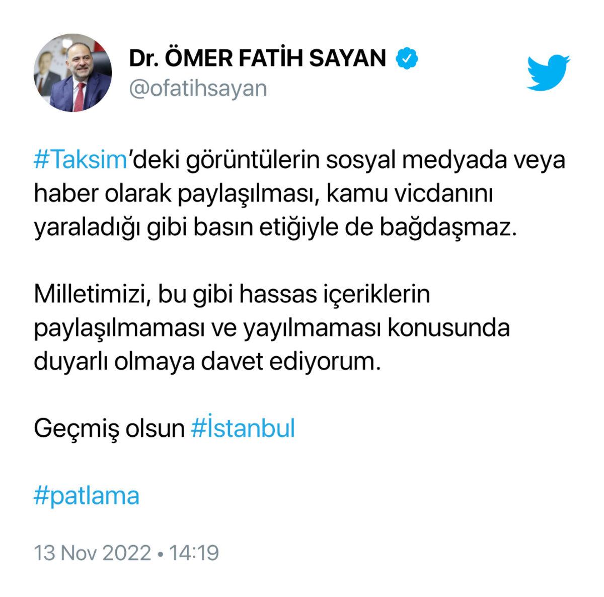 RTÜK’ten Taksim’deki Patlama Hakkında Yayın Yasağı: Olumsuz Paylaşımlar Hakkında Soruşturma Başlatıldı