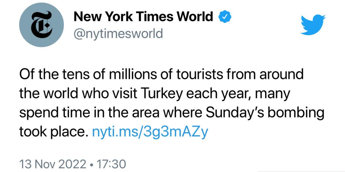 The New York Times’ın İstanbul’daki Patlamayla İlgili Paylaşımı Eleştiri Yağmuruna Tutuldu
