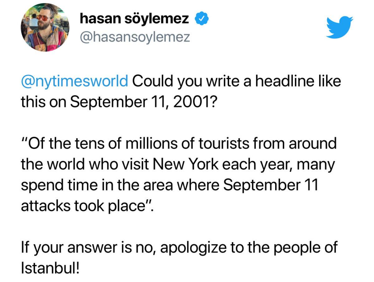 The New York Times’ın İstanbul’daki Patlamayla İlgili Paylaşımı Eleştiri Yağmuruna Tutuldu