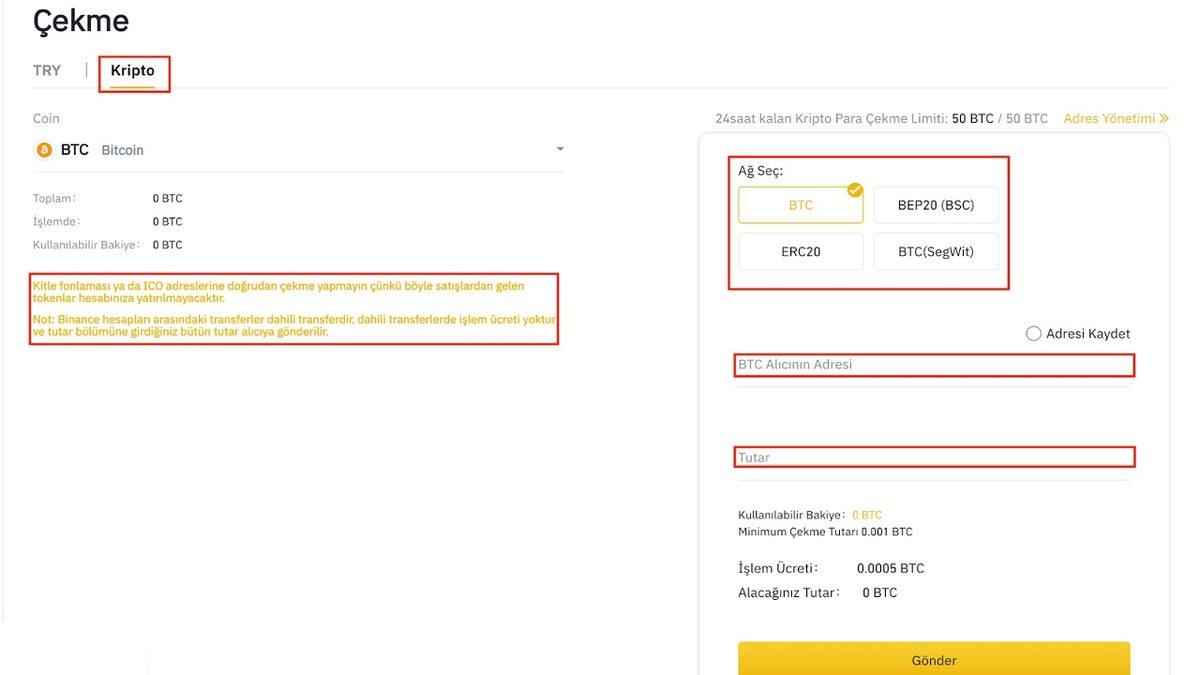 Binance TR’den Para Çekme İşlemi Nasıl Yapılır?