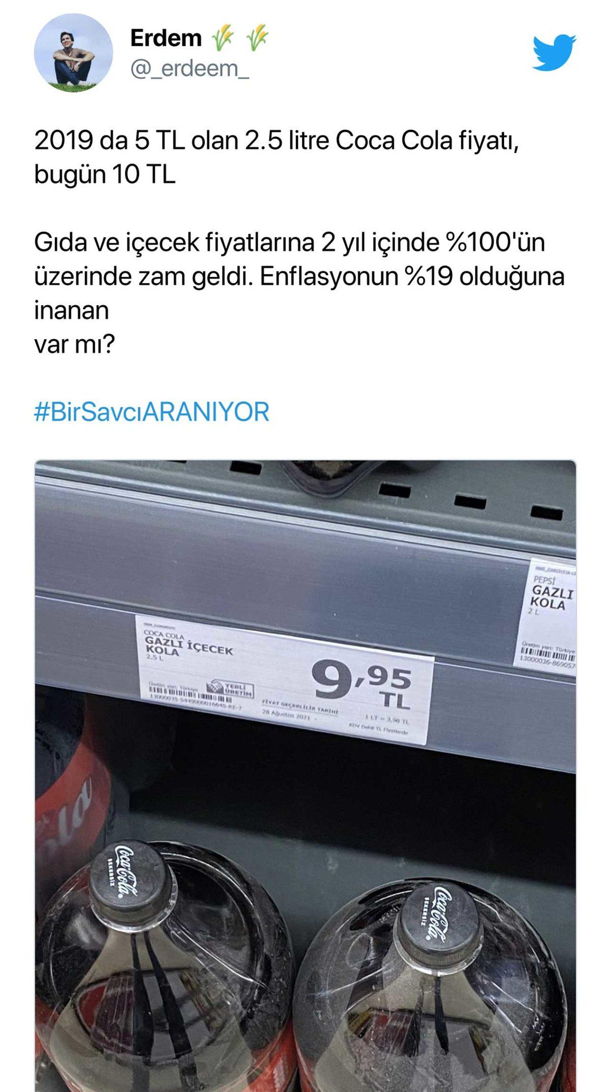 Coca Cola’nın Zamlarından Sonra 2,5 Litrelik Kolanın Fiyatı 10 TL’ye Dayandı: İşte Sosyal Medyadan Gelen Tepkiler