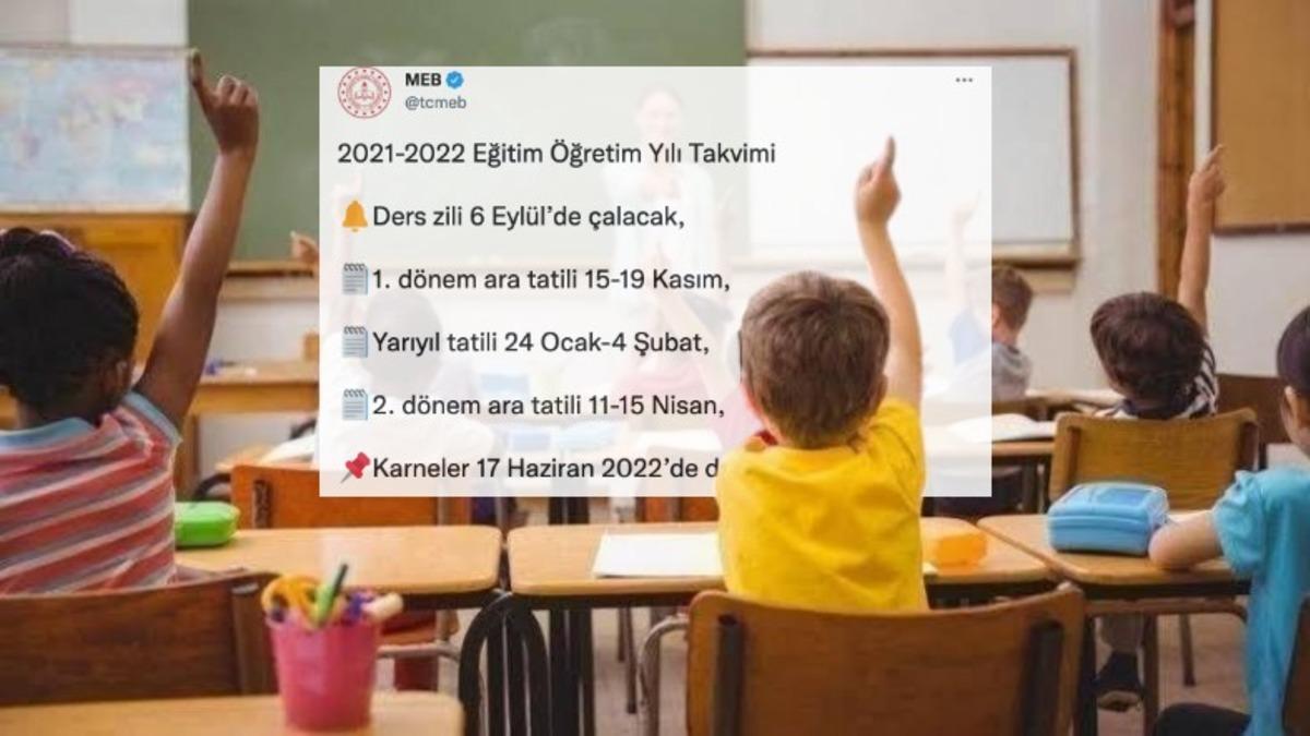 MEB, 2021-22 Takvimini Açıkladı: İşte Yarıyıl Tatili ve Karne Günü Tarihleri