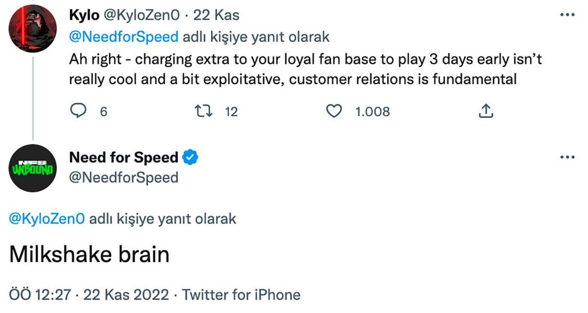 Need for Speed Resmi Twitter Hesabı, Oyuncularla Kavgaya Tutuştu: 