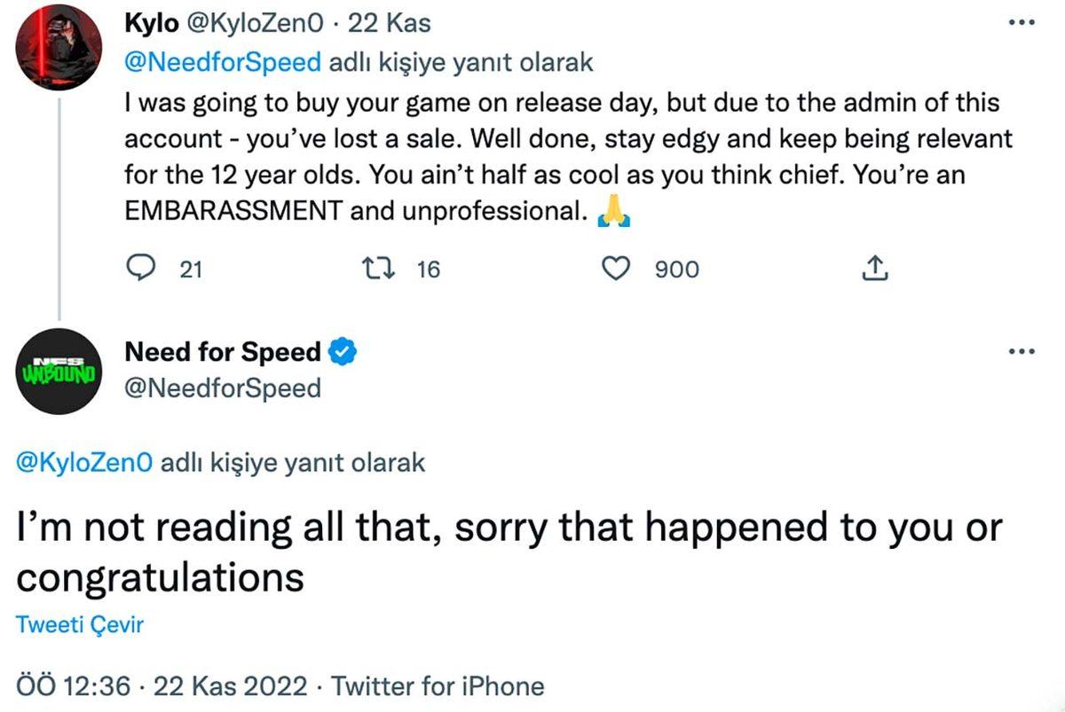 Need for Speed Resmi Twitter Hesabı, Oyuncularla Kavgaya Tutuştu: 