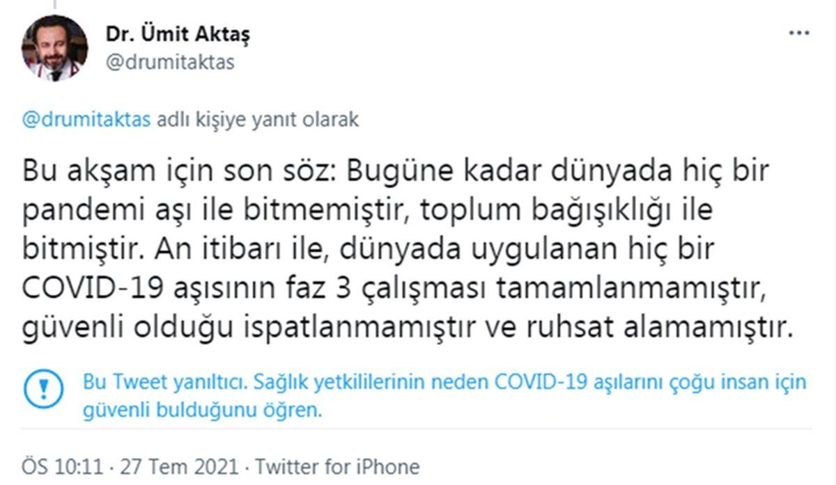 Bu Ne Bilimsizliktir: Aşı Karşıtı Ümit Aktaş’a Bilim İnsanlarının Verdiği Kapak Gibi Yanıtlar