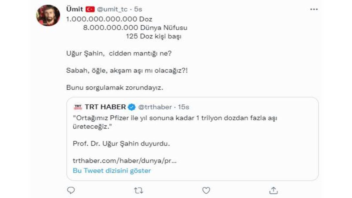 TRT Haber, Pfizer’ın 1 Trilyon(!) Doz Aşı Üreteceğini Yazdı, Diğer Siteler Onu Takip Etti: İşte Tepkiler