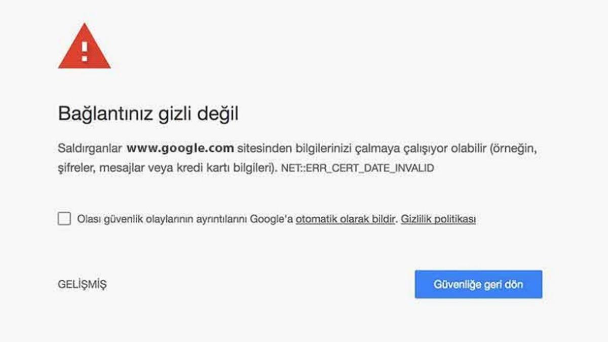 ‘Bağlantınız Gizli Değil’ Hatası Nasıl Çözülür?