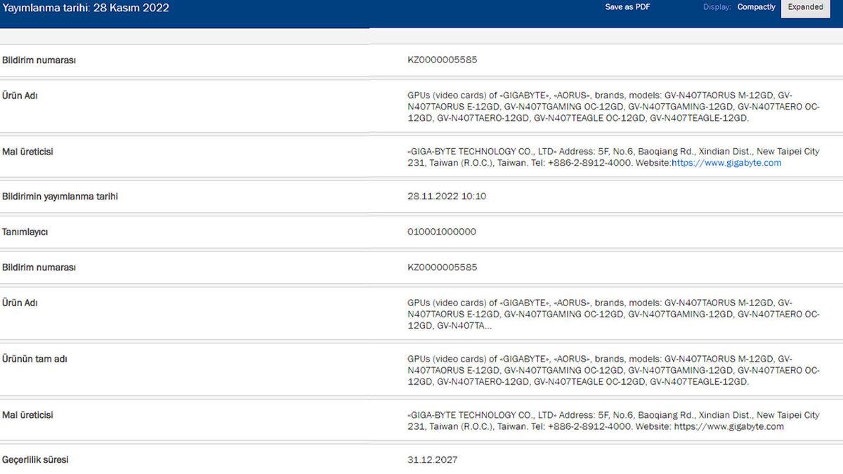 NVIDIA’nın İptal Edilen Ekran Kartının Yeni İsmi Gigabyte Tarafından Sızdırıldı