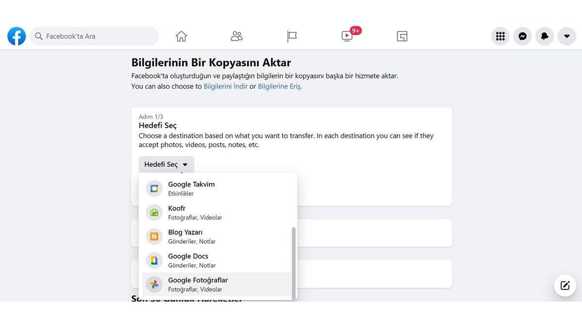 Facebook’taki Fotoğraf ve Videolarınızı Başka Platforma Nasıl Aktarabilirsiniz?