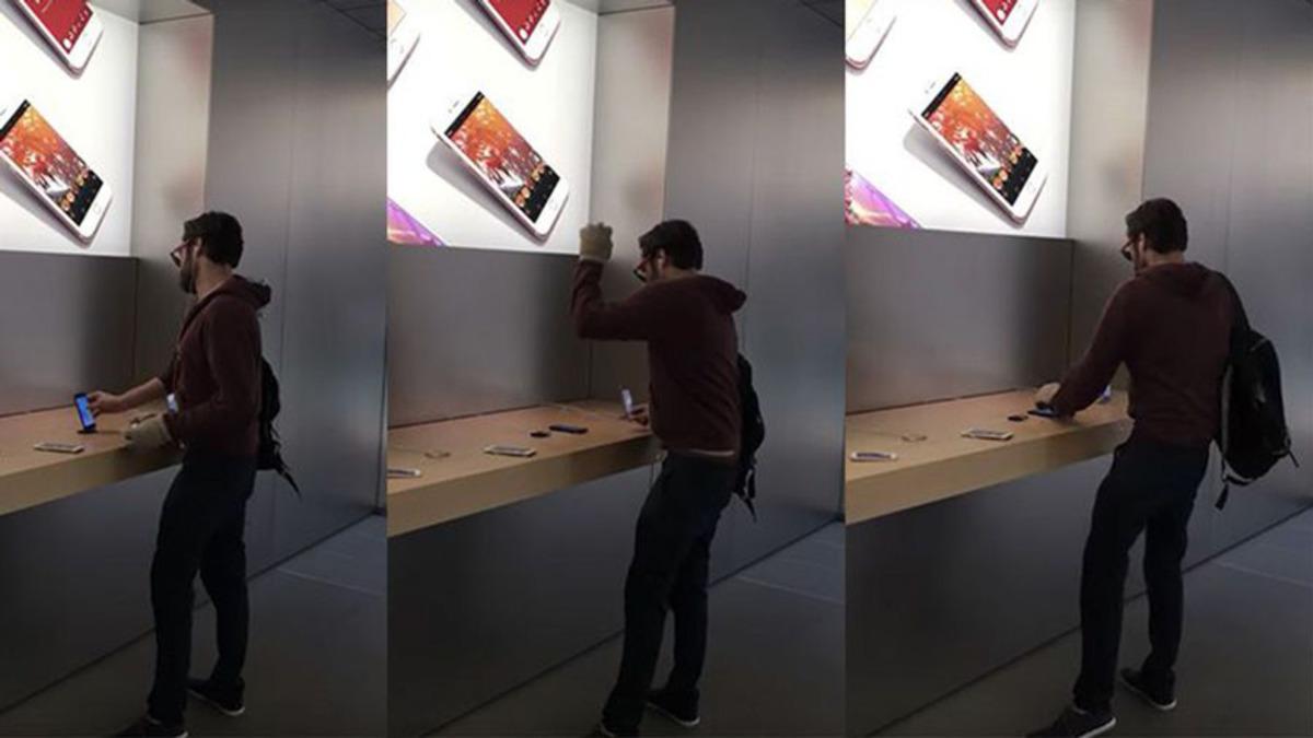 Sinirli Müşteri Apple Store’daki Ürünleri Paramparça Etti!