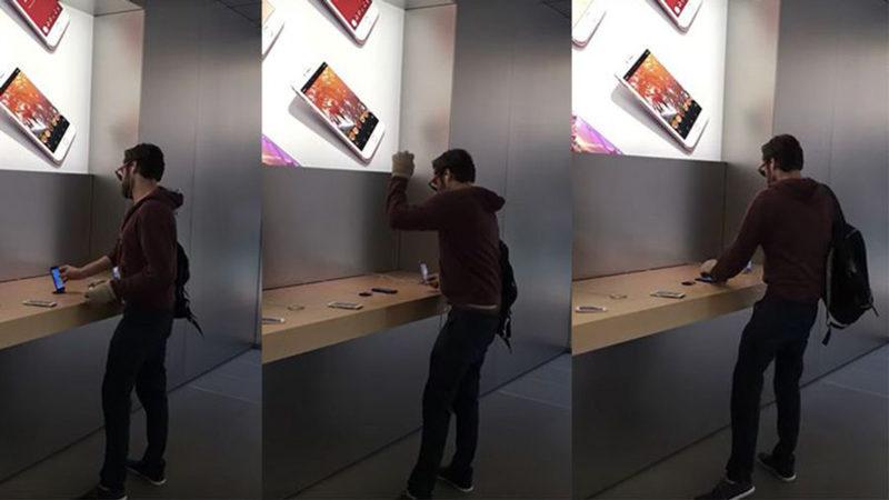 Sinirli Müşteri Apple Store’daki Ürünleri Paramparça Etti!