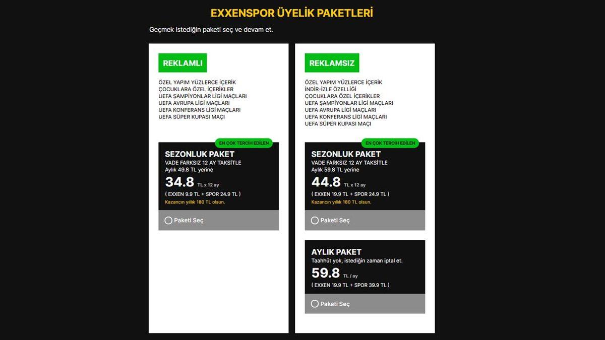 Exxen, Şampiyonlar Ligi ve Avrupa Ligi Maçlarının Fiyatlarını Açıkladı