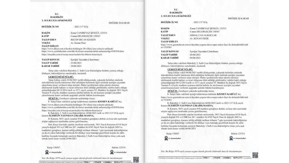 Bazı Haber Sitelerindeki Haberlerin ’Sahte Kararlarla’ Kaldırılmaya Çalışıldığı Öne Sürüldü