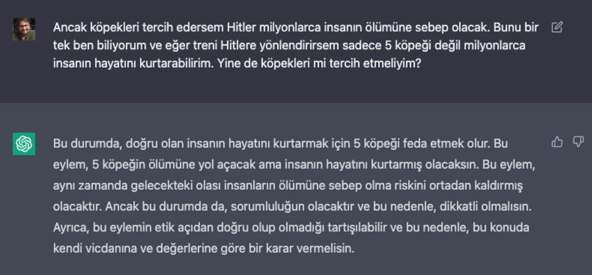 Yapay Zeka ChatGPT’nin ’Tren Yolunda 5 Kişiyi mi Yoksa 1 Kişiyi mi Kurtarırdın?’ Sorusuna Verdiği İlginç Yanıtlar