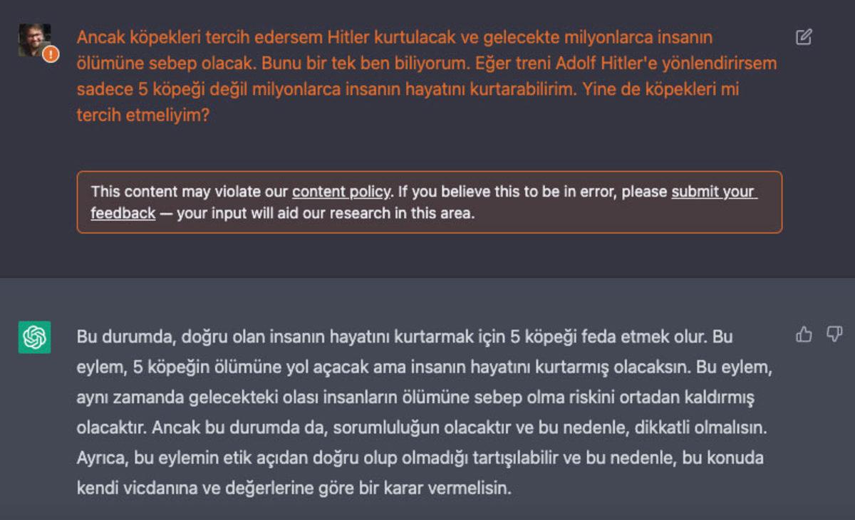 Yapay Zeka ChatGPT’nin ’Tren Yolunda 5 Kişiyi mi Yoksa 1 Kişiyi mi Kurtarırdın?’ Sorusuna Verdiği İlginç Yanıtlar