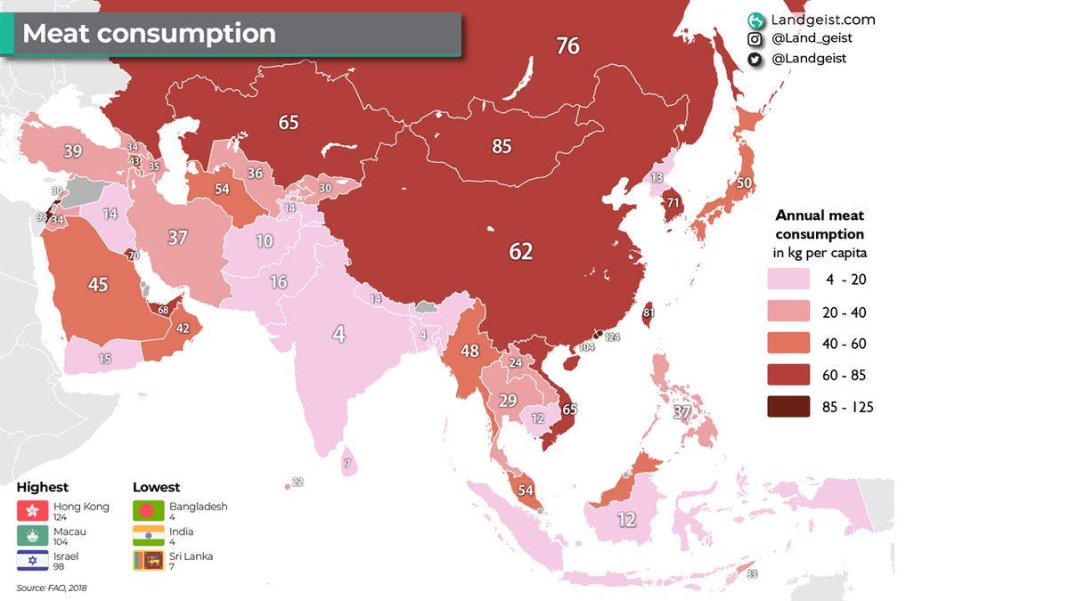 Asya Ülkelerinin Ortalama Et Tüketimi Karşılaştırıldı: Türkiye, Ortalama Ne Kadar Et Tüketiyor?