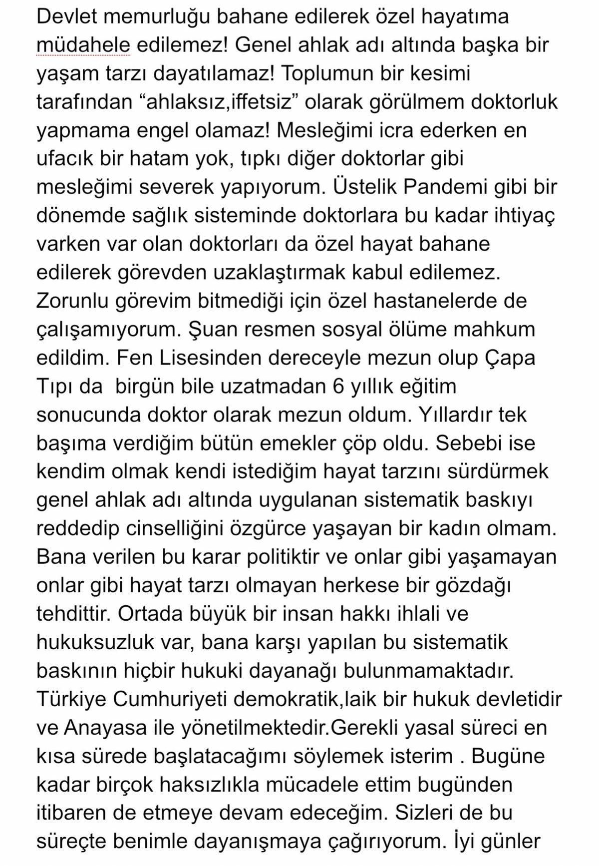Twitter Fenomeni Larin, Sosyal Medyadaki Paylaşımları Nedeniyle Doktorluktan Men Edildiğini Açıkladı
