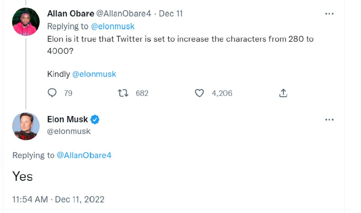 Artık Makale Gibi Tweetler Atmak Mümkün Olacak: Musk, Twitter’daki Karakter Sınırının Artacağını Açıkladı